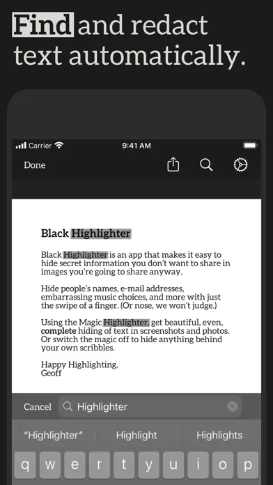 Capturas de pantalla de Black Highlighter: Censor Text