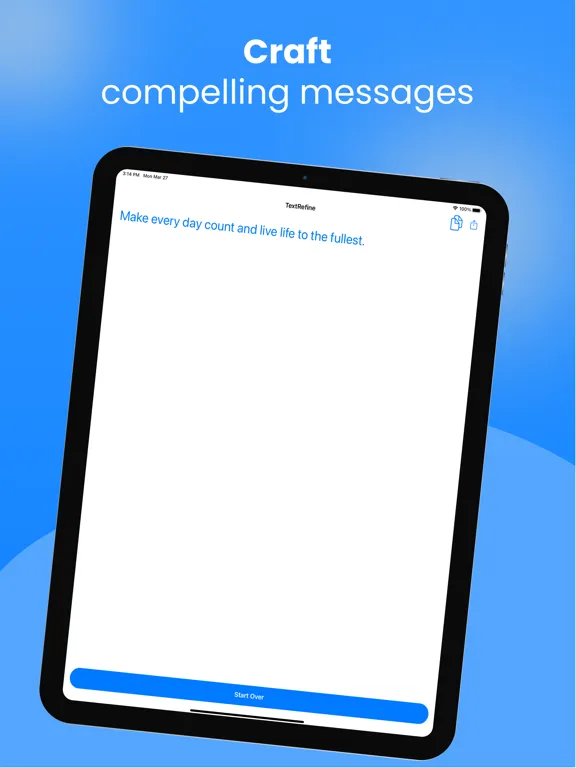 Tangkapan layar Text Refine Message Editor iPad 