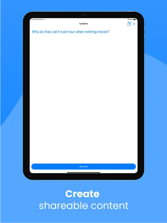 Tangkapan layar Text Refine Message Editor iPad 