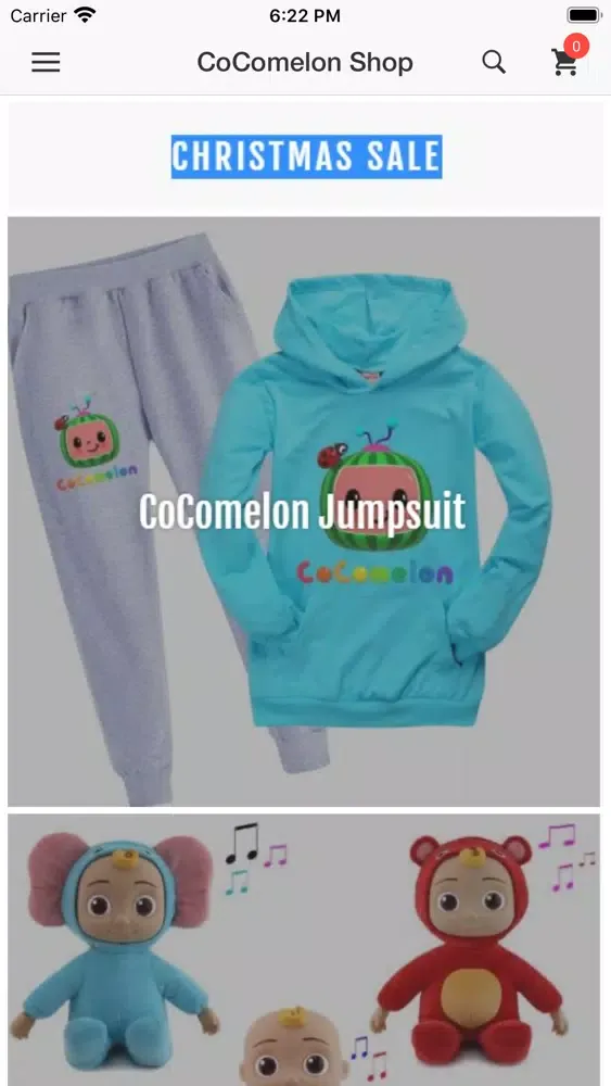 Ảnh chụp màn hình của cocomelon shop