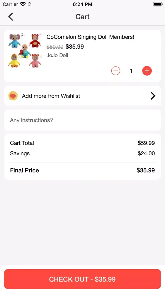Ảnh chụp màn hình của cocomelon shop