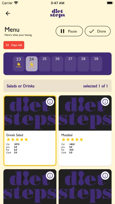 Tangkapan layar DietSteps