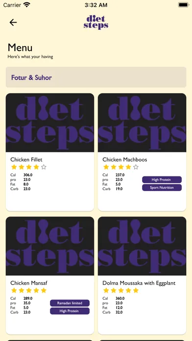 Tangkapan layar DietSteps