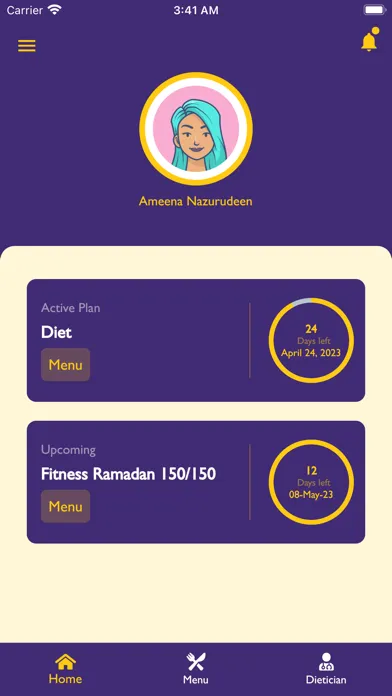 Tangkapan layar DietSteps