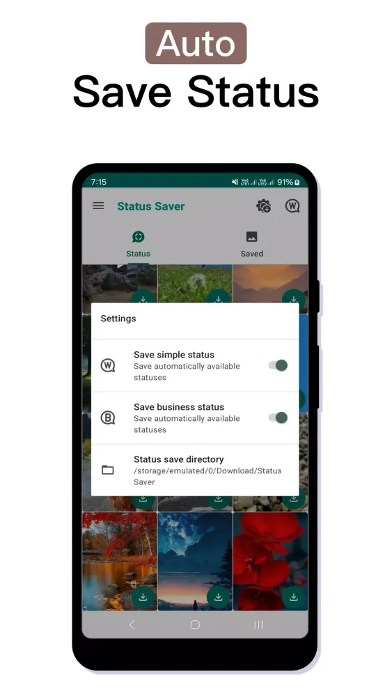 Tangkapan skrin Status Saver - Download Status