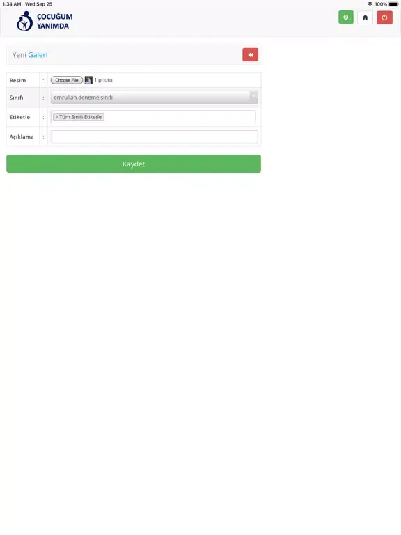 Çocuğum Yanımda Yönetici iPad  Ekran Görüntüleri