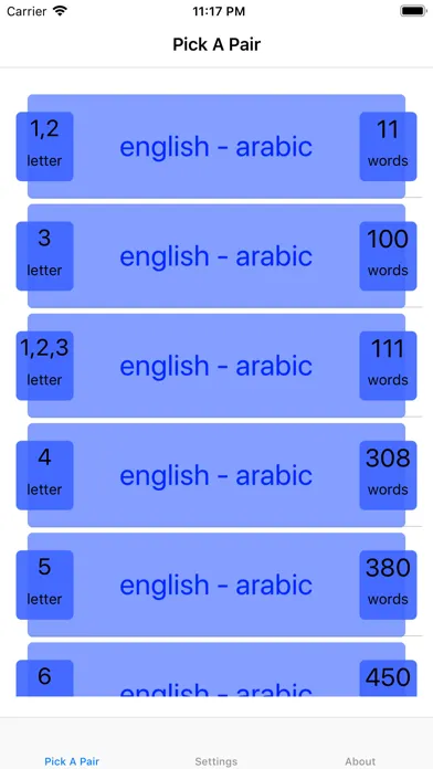 PickAPair Arabic - English Screenshots