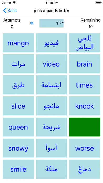 PickAPair Arabic - English Screenshots
