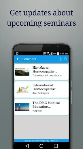 Capturas de tela do HomeoApp - for every Homeopath