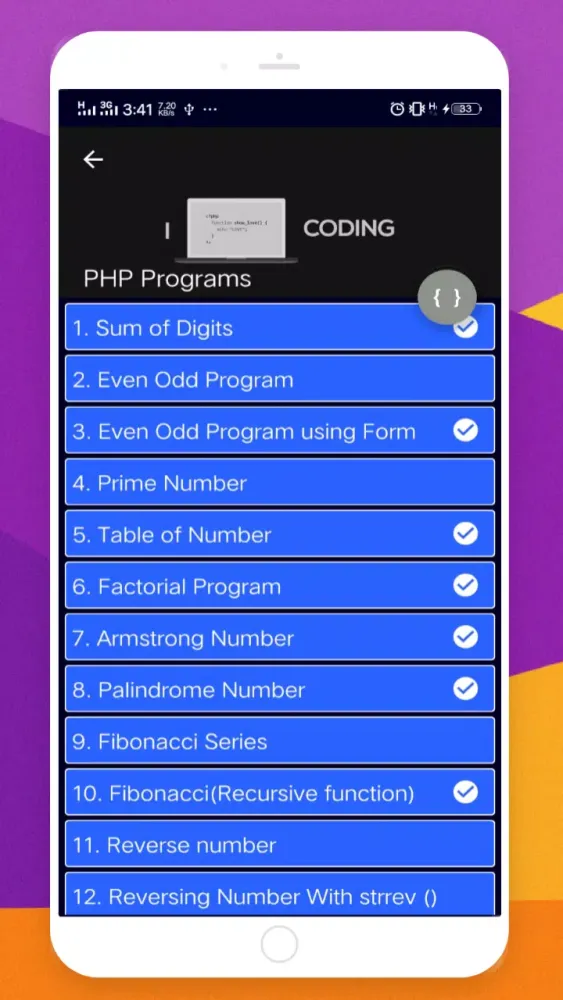 Zrzuty ekranu Learn PHP PRO
