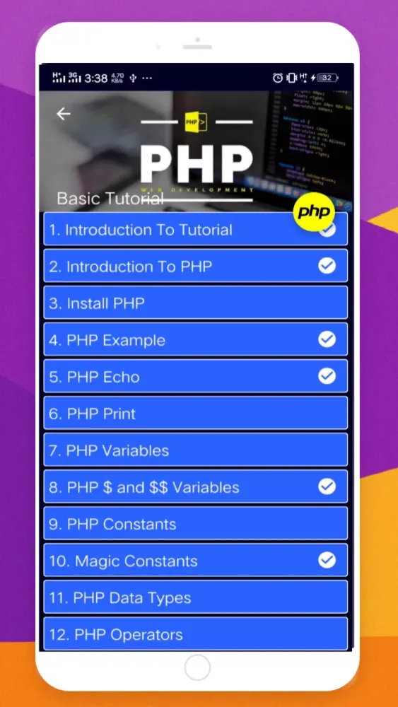 Zrzuty ekranu Learn PHP PRO
