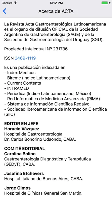 Screenshot di Acta Gastroenterol Latinoam.