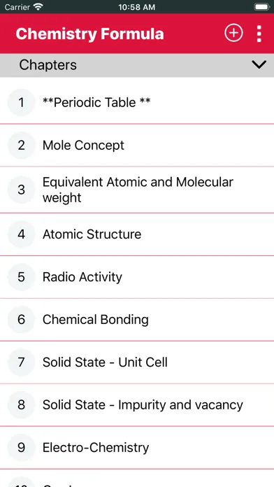 Chemistry Formula 스크린샷