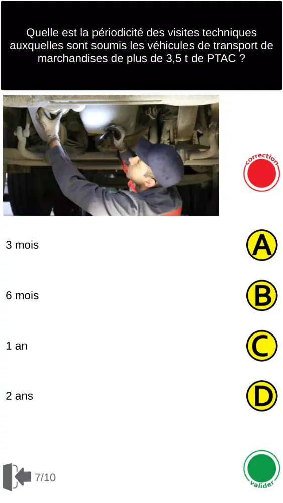Capturas de tela do Examen Permis C CE Poids Lourd