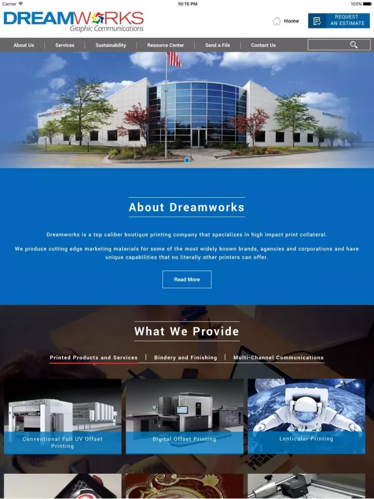 Dreamworks Graphic Communications iPad Ekran Görüntüleri