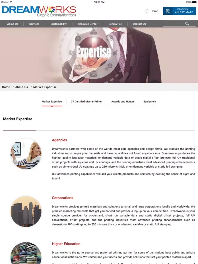 Dreamworks Graphic Communications iPad Ekran Görüntüleri