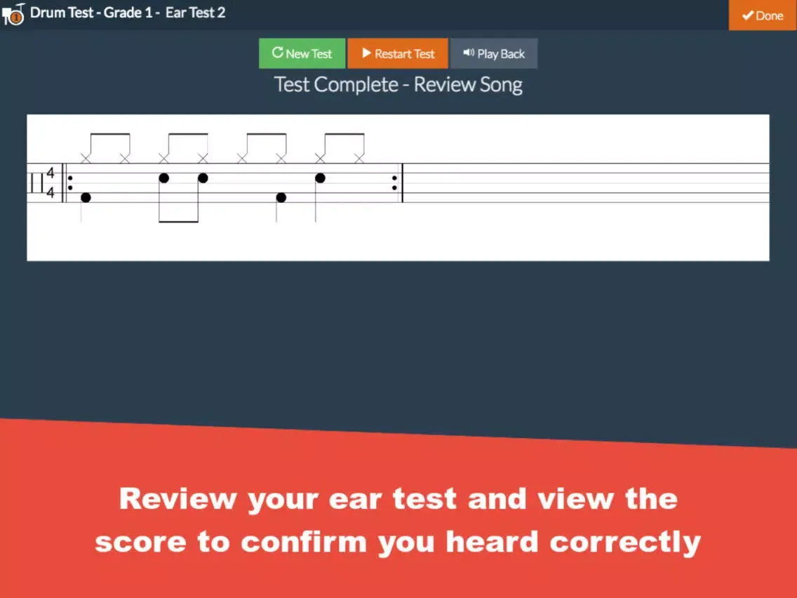 Zrzuty ekranu Grade 1 Drum Test Practice iPad 