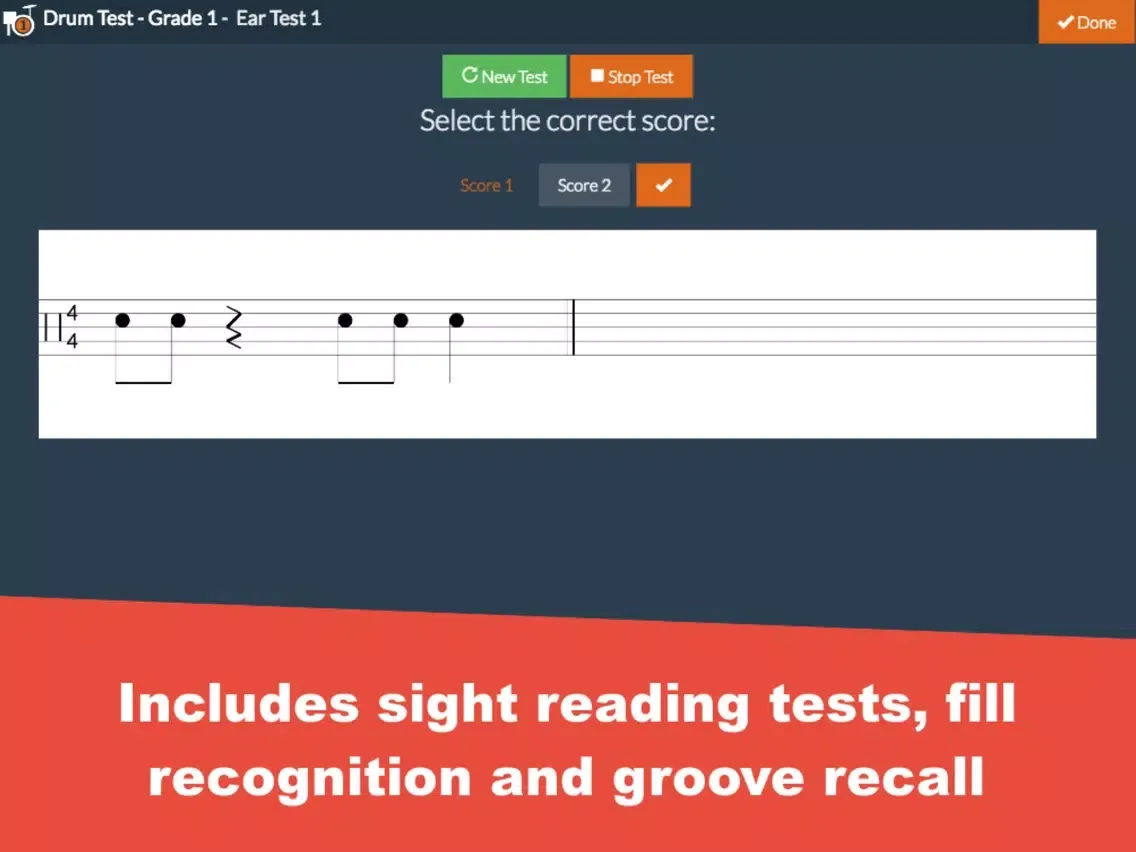 Zrzuty ekranu Grade 1 Drum Test Practice iPad 
