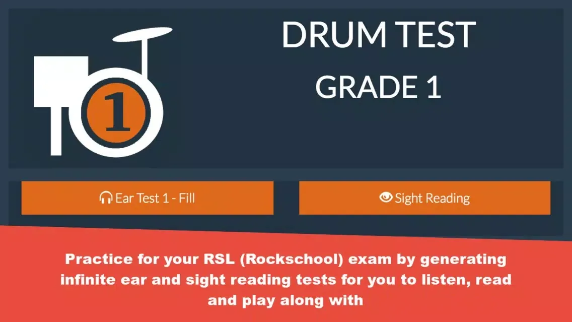 Zrzuty ekranu Grade 1 Drum Test Practice