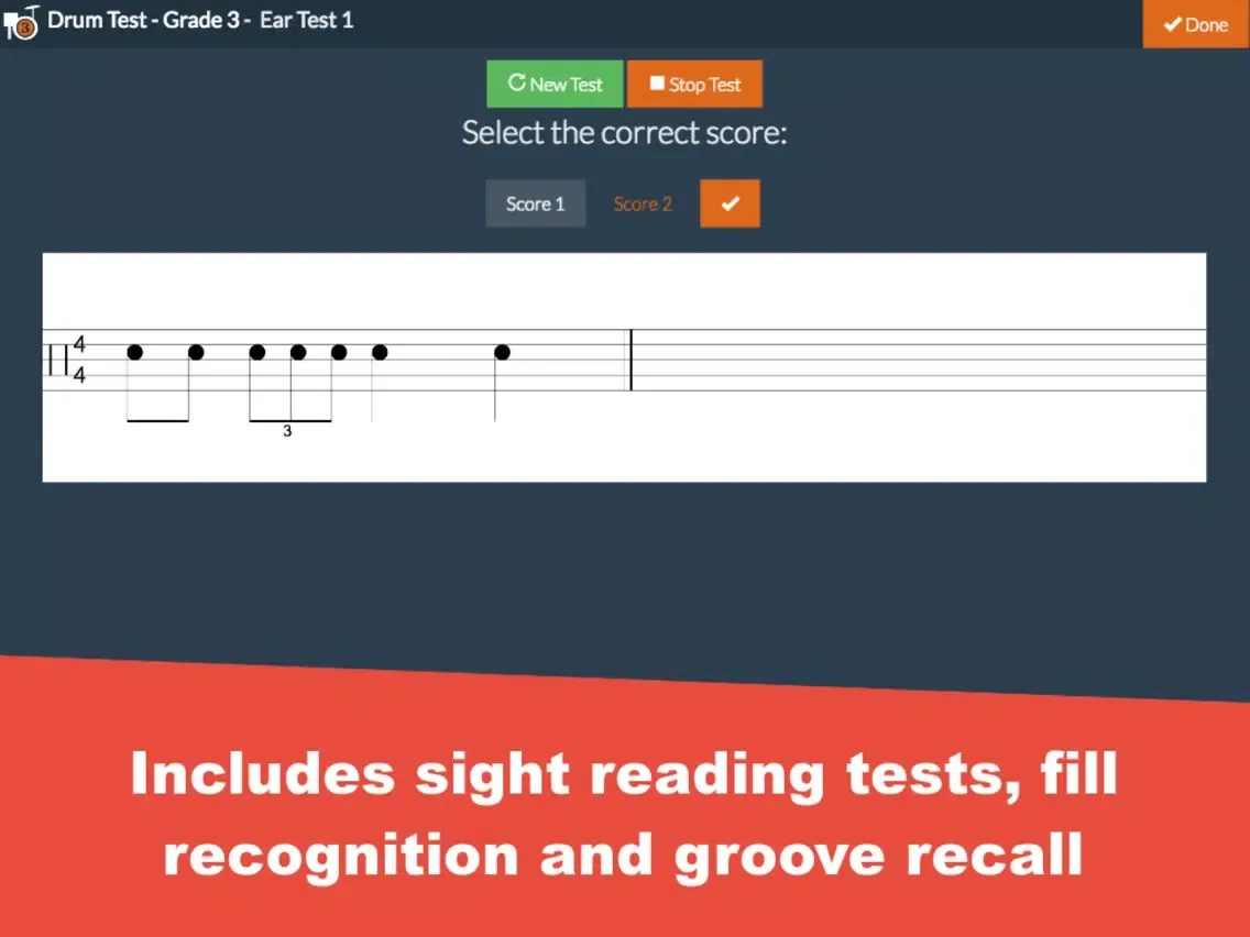 Grade 3 Drum Test Practice iPad スクリーンショット