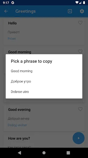 Learn Russian Phrasebook Screenshots