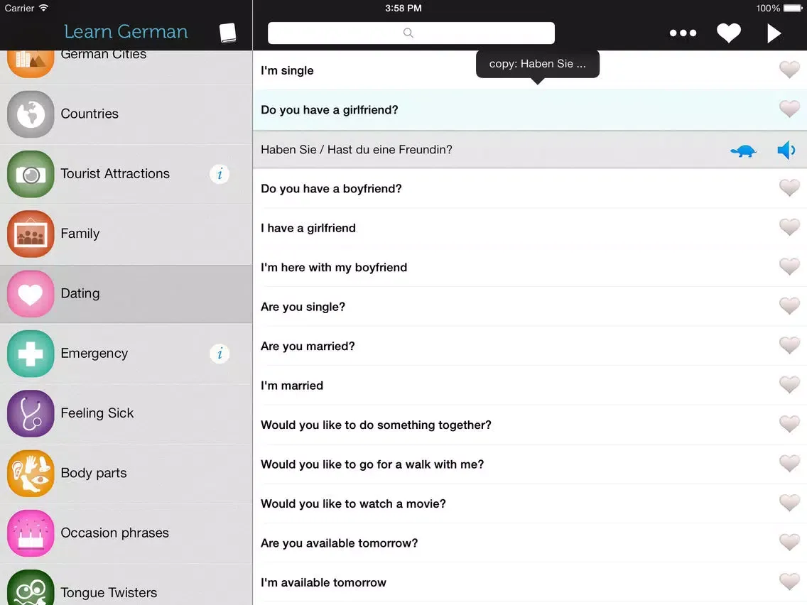 تصاویر Learn German HD - Phrasebook for Travel in Germany iPad