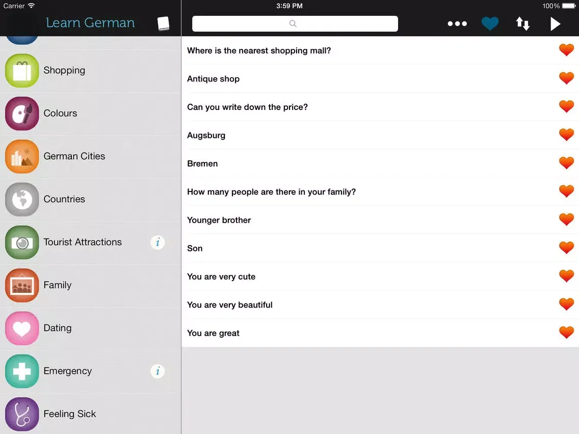 تصاویر Learn German HD - Phrasebook for Travel in Germany iPad