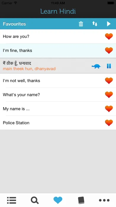 Tangkapan skrin Learn Hindi - Phrasebook