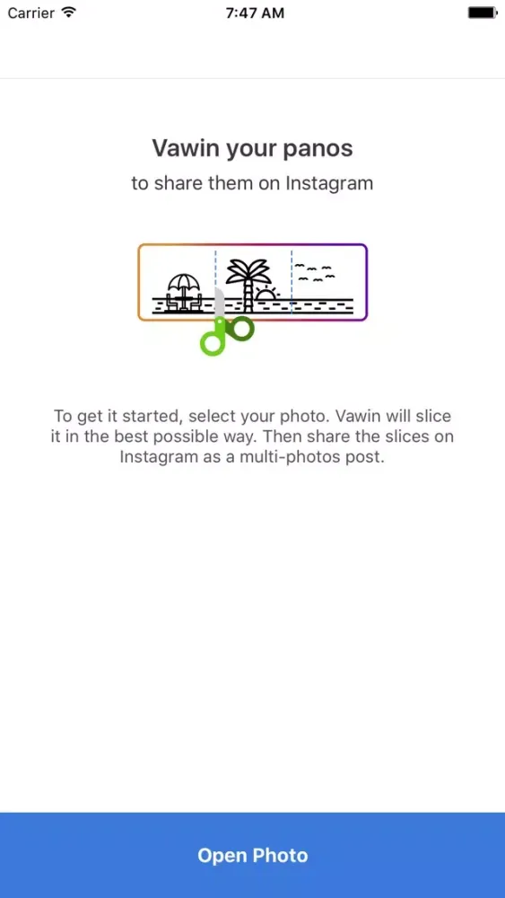 Vawin - Prepare panoramas to share on Instagram应用截图