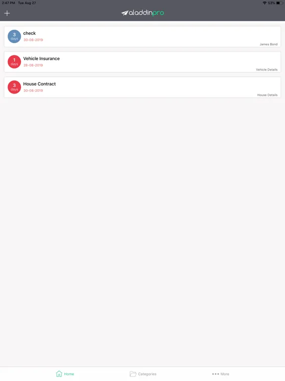 Tangkapan layar Aladdinpro - Expiry Reminders iPad 