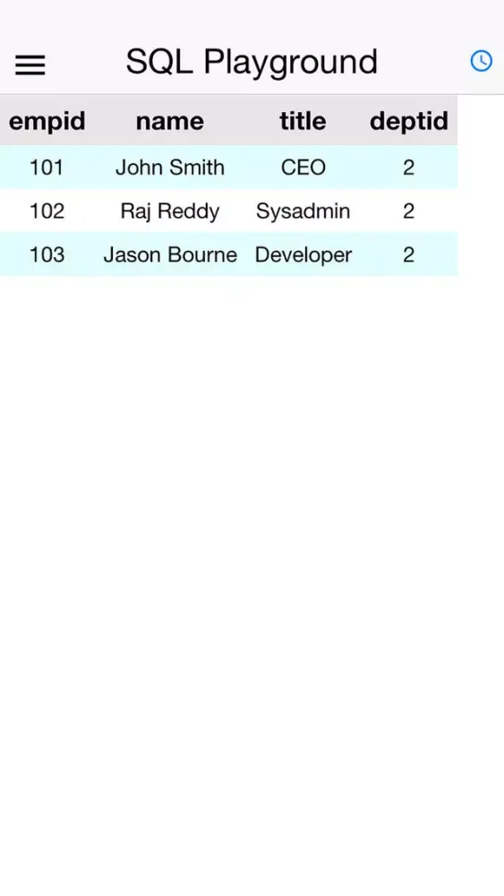 SQL Playground Screenshots
