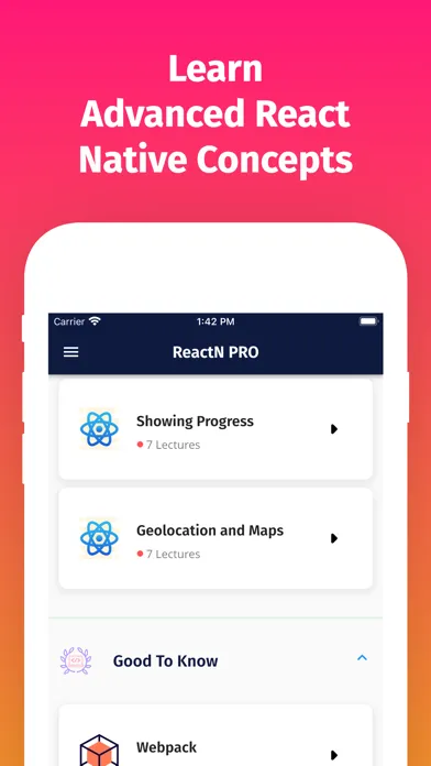 Tangkapan skrin Learn React Native Now Offline