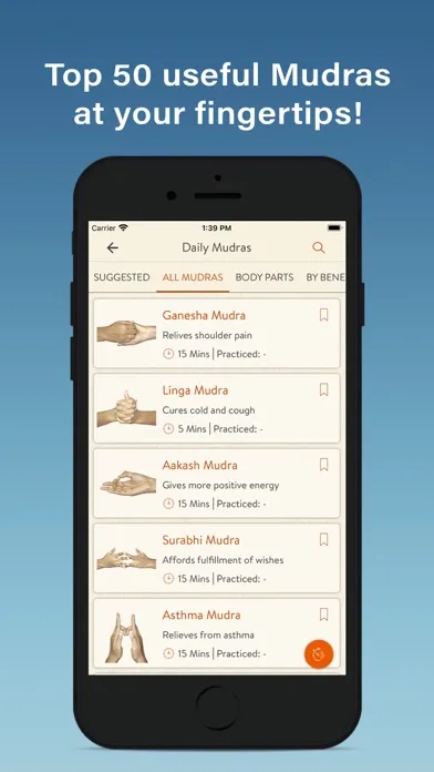 Zrzuty ekranu Daily Mudras (Yoga)