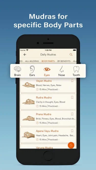 Zrzuty ekranu Daily Mudras (Yoga)