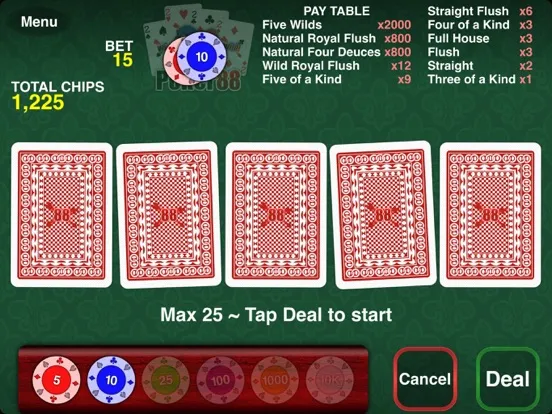 Poker 88 - Deuces Wild iPad  스크린샷