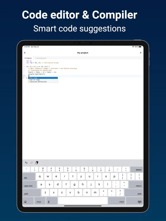 Tangkapan layar Code Runner - Compile IDE Code iPad