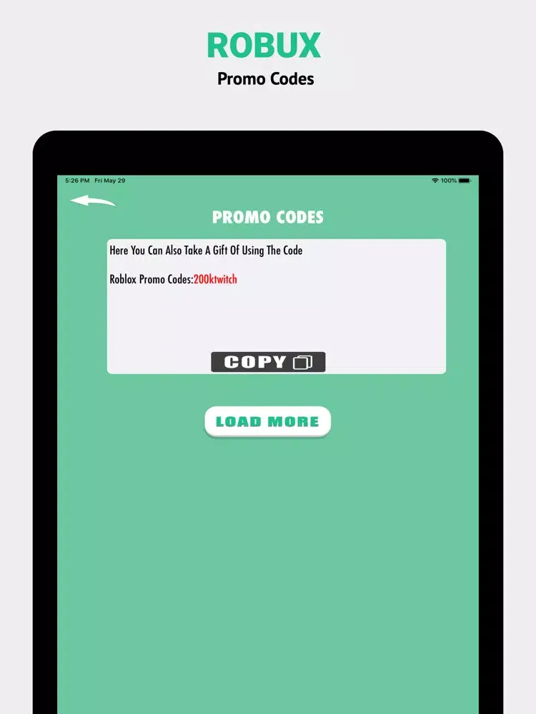 ภาพหน้าจอของ Robux Promo Codes For Roblox iPad 