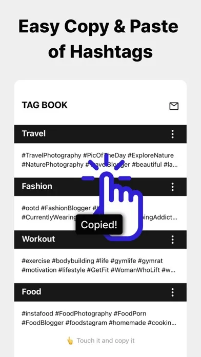 Hashtag Paste - TagBook স্ক্রিনশট