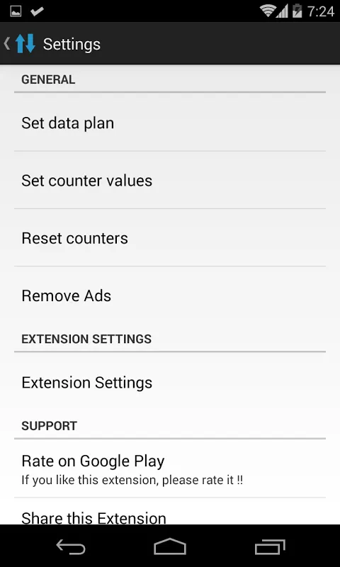 DashClock Data Usage Extension স্ক্রিনশট