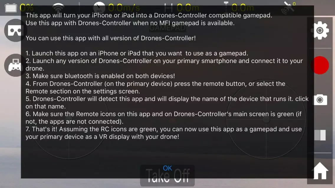 Tangkapan skrin Drones-Controller Remote