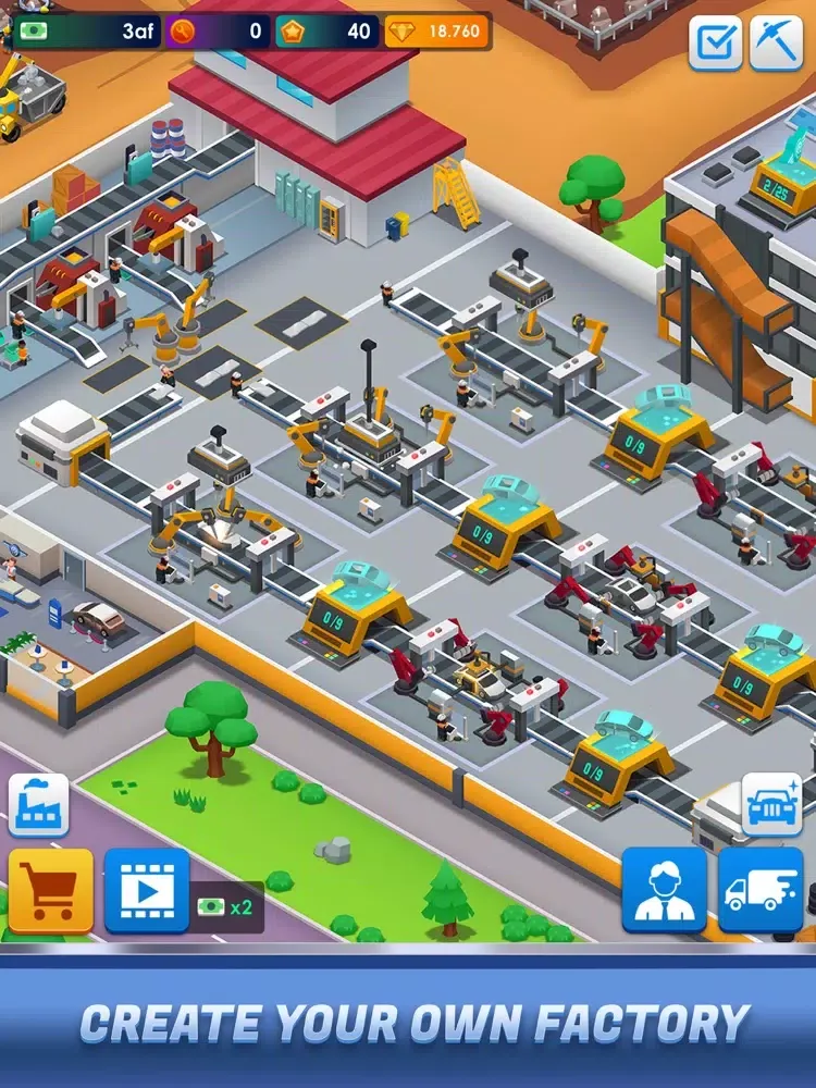 Ảnh chụp màn hình của Idle Car Factory Tycoon iPad 