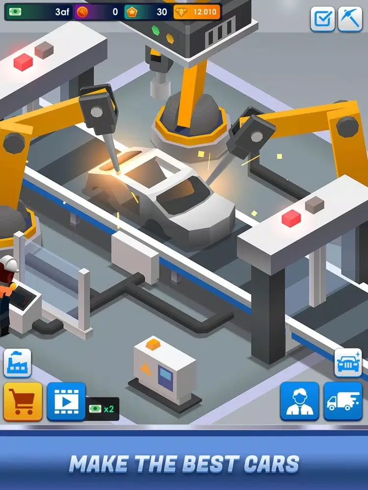 Ảnh chụp màn hình của Idle Car Factory Tycoon iPad 