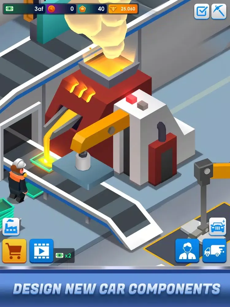 Ảnh chụp màn hình của Idle Car Factory Tycoon iPad 