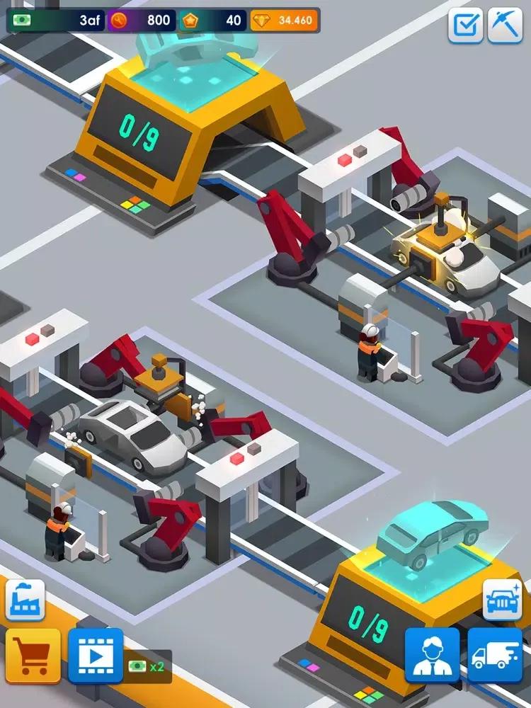Ảnh chụp màn hình của Idle Car Factory Tycoon iPad 