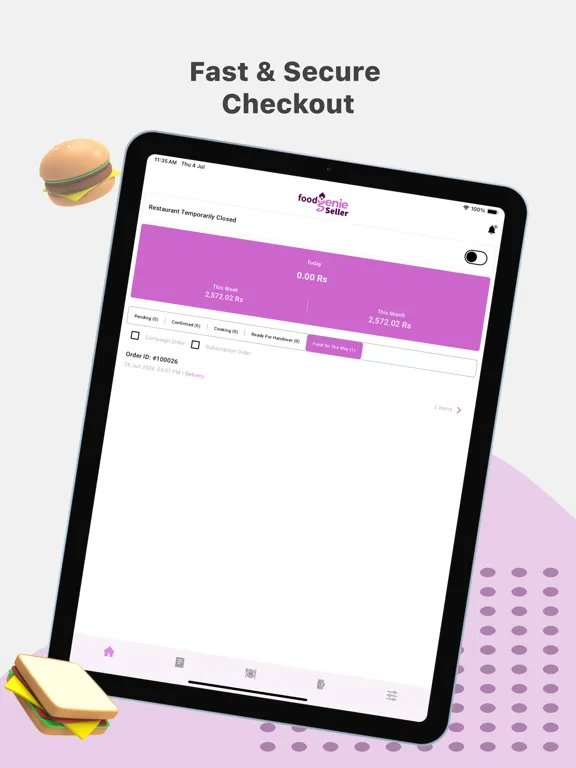 FoodGenie Seller iPad 应用截图