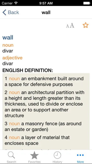 Captures d'écran de Azerbaijani<>English Dictionary