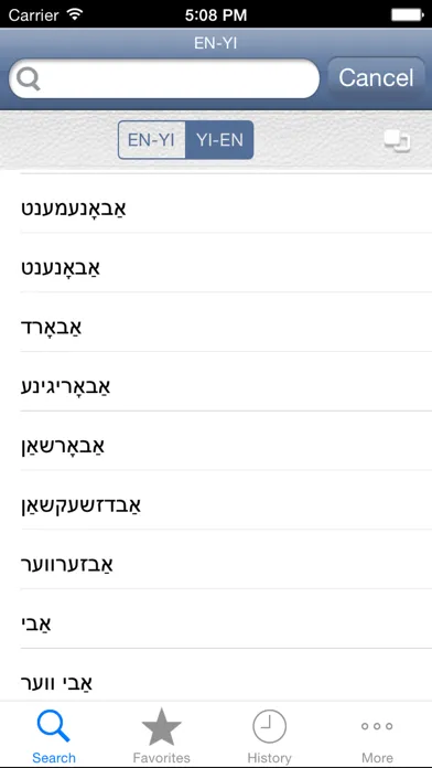 Screenshot di Yiddish<>English Dictionary