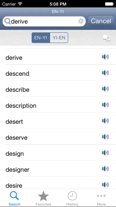 Screenshot di Yiddish<>English Dictionary