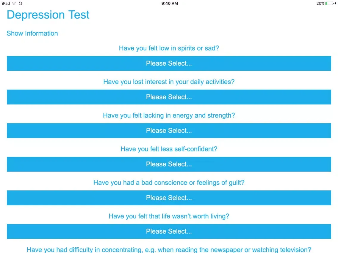My Depression Test iPad 应用截图