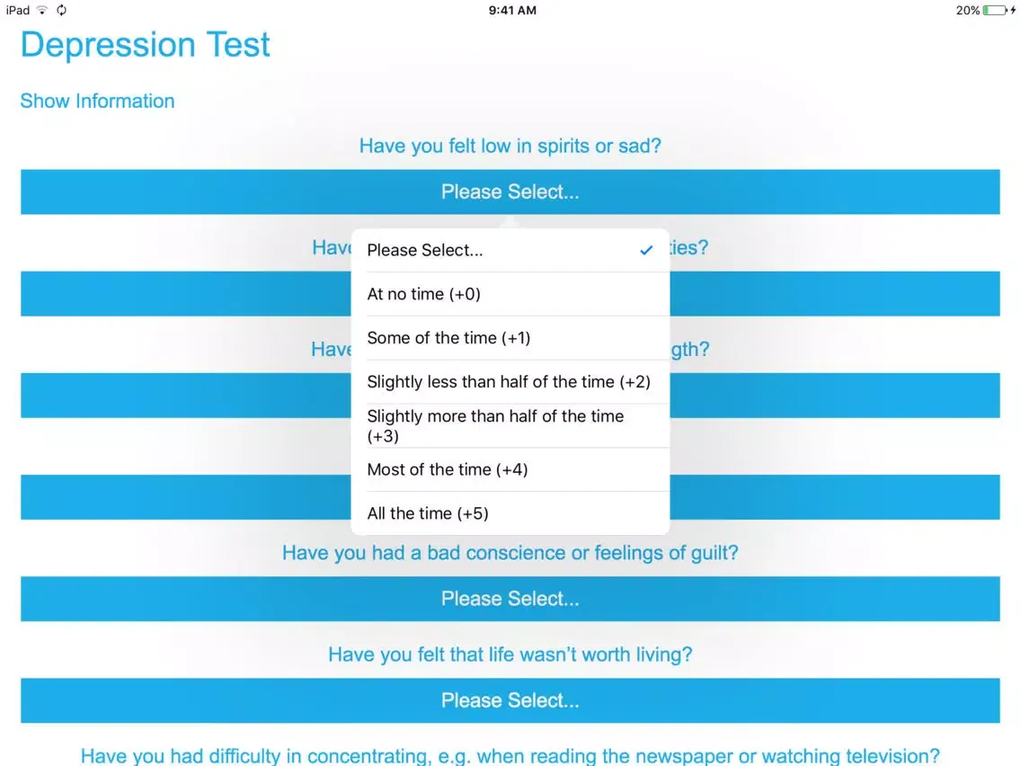 My Depression Test iPad 应用截图